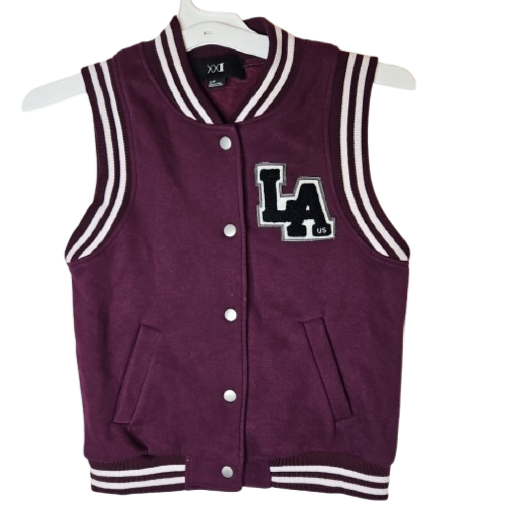XX1 Varsity Unisex Jacket Sleeveless LA USA Dark Academia Cabincore Athleisure S